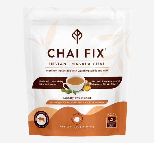 Chai Fix Instant Masala Chai  | Makes 21 cups  |  With Cardamom and Warming Organic Ginger Extract -A Potent Antioxidant